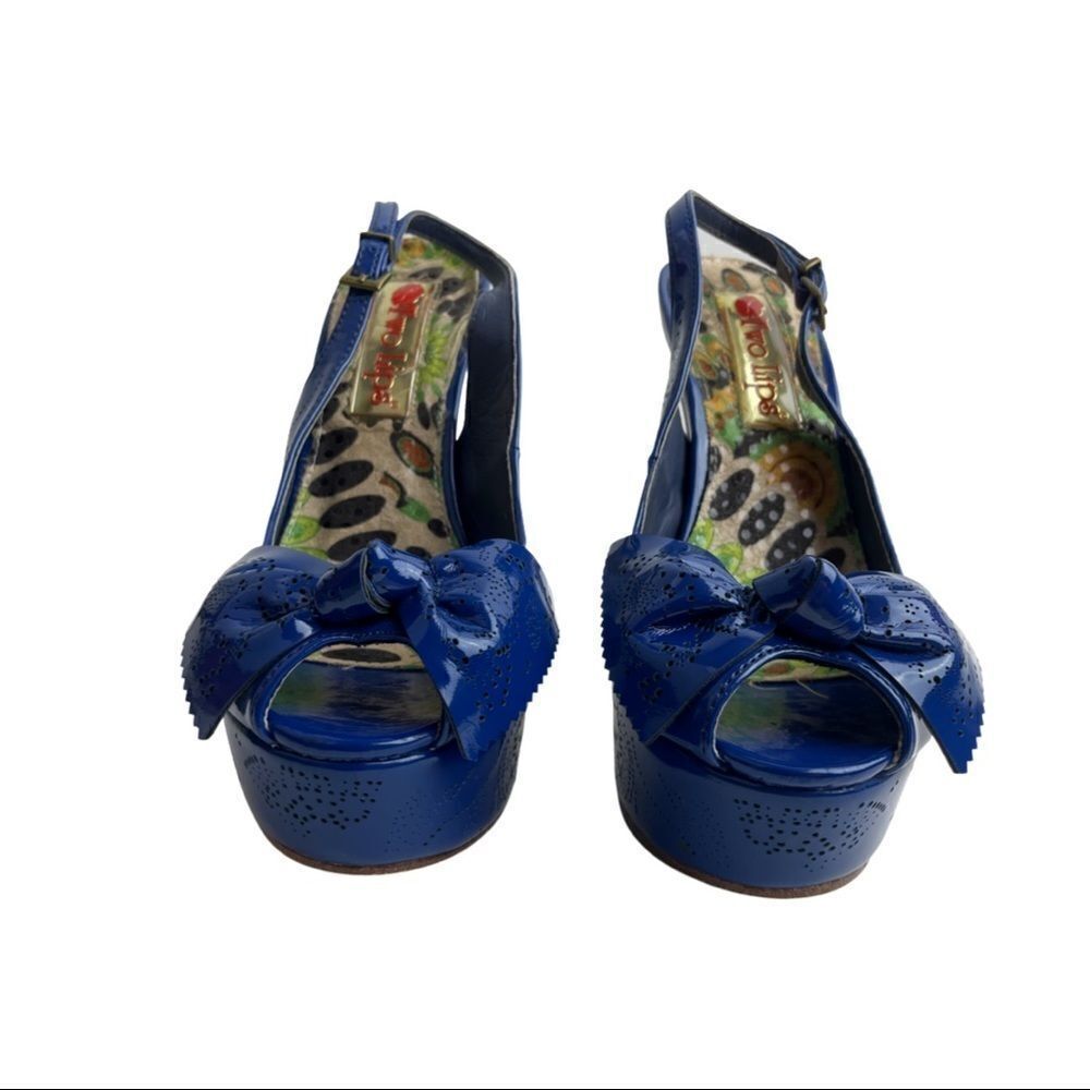 Two Lips Roy Platform Slingback Peep Toe Heels - Picture 5 of 11